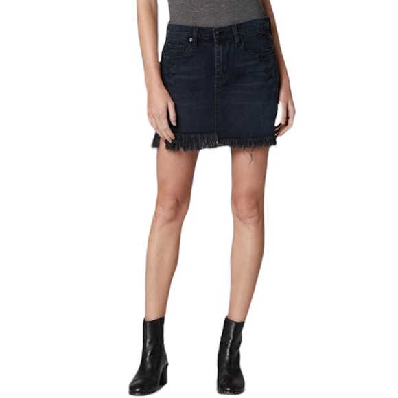 BLANK NYC Denim Mini Skirt Jean Mini Short Skirt Distressed Raw Frayed 26 US 4 - Picture 7 of 7